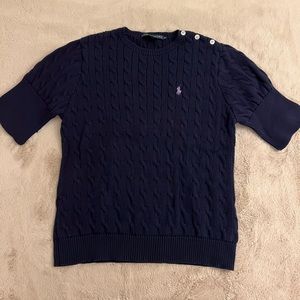 Ralph Lauren Navy Womens Sweater Short Sleeve